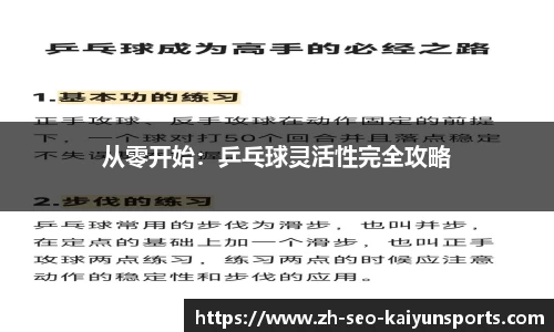 从零开始：乒乓球灵活性完全攻略
